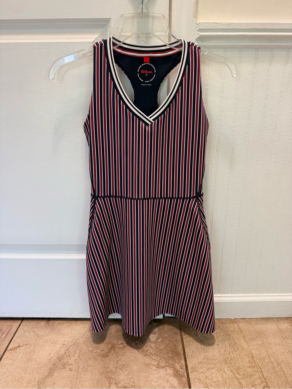 Wilson Womens Navy, Red & White Striped  Tennis Dress